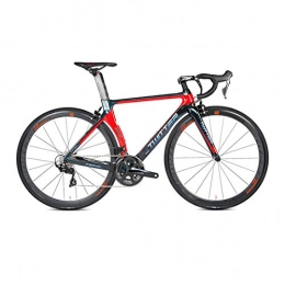 MICAKO Bici da strada Bici da Strada 700C Fibra di Carbonio Shimano 105 / R7000-22 velocità di Sistema Bicicletta Ultralight, Rosso, 46cm