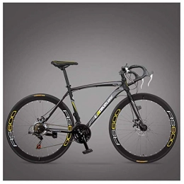 GONGFF Bici Bici da strada, bicicletta ultraleggera con telaio in acciaio ad alto tenore di carbonio per adulti, bicicletta da strada endurance con forcella in fibra di carbonio, bici da città, nero, 21 velocità