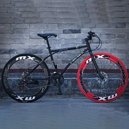 ZZJ Bici Bici da strada unisex competitiva 24 velocità Comfort adulto bici da strada Full High Carbon acciaio bicicletta leggera forte e durevole freni a disco nero-nero
