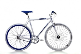 Bicicletta Cicli Cinzia Skinny da uomo, con telaio in alluminio, scatto fisso, ruote da 28", disponibile in due taglie (Bianco, H 59)