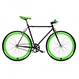 Mowheel Bici da strada Bicicletta Fix nera e verde. Monomarcia, a scatto fisso, trasmissione single speed. Taglia 53.