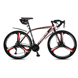 Biciclette da Strada 700c Dual Disc Freno A Disco 27-velocità 3 Raggi Ruote per Biciclette da Strada per Mens O Donne(Color:Rosso)