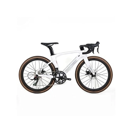  Bici Bicycles for Adults Carbon Fiber Road Bike 22 Speed disc Brake fit (Color : White)