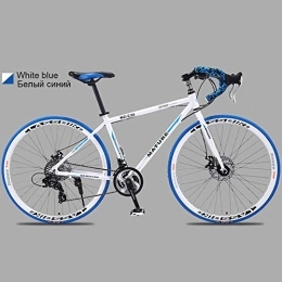 BSWL Bici da strada BSWL Bicicletta da Strada in Lega di Alluminio 700C 21 Bicicletta da Strada 27And30 velocità Bicicletta da Strada A Sabbia A Due Dischi Bicicletta Ultraleggera, White Blue, 30