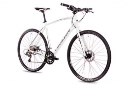 CHRISSON Bici Chrisson, bicicletta da corsa Urban One, 28 pollici, colore bianco, 52 cm, con cambio Shimano Claris a 16 marce, per uomo e donna