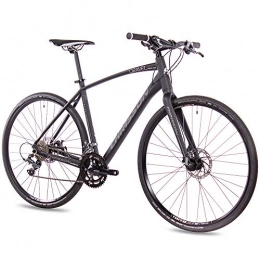 CHRISSON Bici da strada Chrisson - Bicicletta da corsa Urban One, 28 pollici, colore nero opaco, 56 cm, con cambio Shimano Claris a 16 marce, per uomo e donna