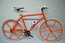 Cicli Ferrareis Bicicletta Bici Fixed Single Speed Scatto Fisso Arancio a Razze Personalizzabile