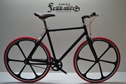 Cicli Ferrareis Bici Cicli Ferrareis Fixed Bike Scatto Fisso Single Speed Nera Rossa a Razze Completamente Personalizzabile