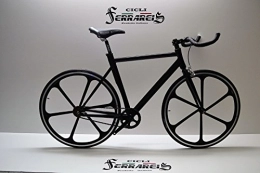 Cicli Ferrareis Bici da strada Cicli Ferrareis Fixed Bike Single Speed Bici Scatto Fisso a 6 Razze Nera Personalizzabile