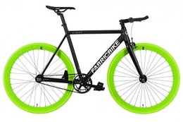 FabricBike Bici da strada Fabric Bike Light – Fixed Gear bicicletta, Single Speed Fixie completa mozzo, Telaio in alluminio e forcella, ruote 28, 4 colori, 3 dimensioni, 9.45 kg (taglia M) (S-50cm, Light Black & Green)