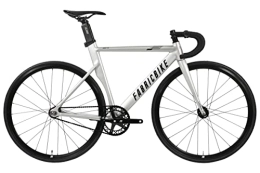 FabricBike Bici FabricBike AERO - Fixed Gear Bicicletta, Single Speed Fixie Completa mozzo, Telaio in Alluminio e Forcella in carbonio, Ruote 28, 5 Colori, 3 Dimensioni, 7.95 kg (Taglia M) (Grey & Black, S-49cm)