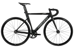 FabricBike Bici da strada FabricBike AERO - Fixed Gear Bicicletta, Telaio in Alluminio e Forcella in carbonio, Ruote 28, 5 Colori, 3 Dimensioni, 7.95 kg (Taglia M) (Matte Black & Graphito, M-54cm)