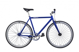 FabricBike Bici FabricBike-Bicicletta Fixie Blu, Single Speed, Fixie Bike, Telaio Hi-Ten di Acciaio, 10kg (Matte Blue & Grey, S-49)