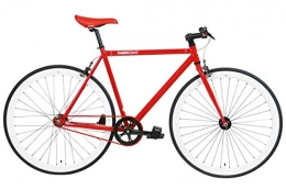 FabricBike Bici Fabricbike - Bicicletta fixie, pignone fisso, single speed, telaio Hi-Ten acciaio, 10 kg, Rosso / Bianco, M-54cm