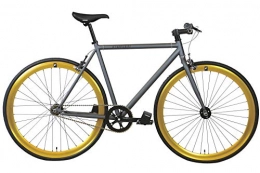 FabricBike Bici da strada FabricBike Bicicletta originale Fixie, gioventù, unisex, Graphite & Gold, S-49 cm