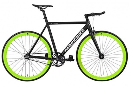 FabricBike Bici FabricBike Light – Fixed Gear bicicletta, Single Speed Fixie completa mozzo, Telaio in alluminio e forcella, ruote 28, 4 colori, 3 dimensioni, 9.45 kg (taglia M) (S-50cm, Light Black & Green)