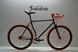 Cicli Ferrareis Bici da strada Fixed Bike 28 Single Speed Scatto Fisso Nero e Arancio 1v Personalizzabile