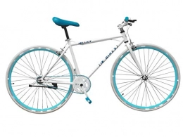 Helliot Bikes Bici da strada Helliot Bikes Soho 02, Bicicletta Fixie Urbana Unisex Adult, Bianco e Blu, M-L