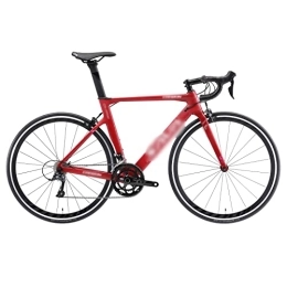 HESND Bici da strada HESND ZXC Biciclette per adulti in fibra di carbonio bici da corsa bici da corsa in fibra di carbonio telaio bici con kit di velocità leggero (colore: rosso)
