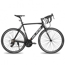 Hiland Bici da strada in alluminio, HIR019 / cambio shimano 21 velocità/black grey, 700C bicicletta per uomo donna taglia (53cm)
