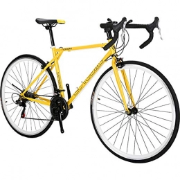 HLMIN-Bicicletta Materiale Sintetico for Il Tempo Libero for Bici da Corsa su Strada A 21 velocit  Giallo (Color : Yellow, Size : 21Speed)