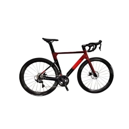 IEASE Bici da strada IEASEzxc Bicycle Carbon Fiber Frame Road BikeComplete Hydraulic Disk Brake for Adult 22 Speed Full Carbon Bicycle (Color : Rouge, Size : Medium)