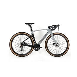 IEASE Bici IEASEzxc Bicycle Carbon Fiber Gravel road bike 24 Speed Line Pulling Hydraulic Disc Brake Fully Hidden Cable Carbon frame cool design (Color : Grey)