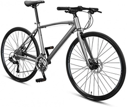 IMBM Bici IMBM 30 velocità Bici della Strada, Adulto Commuter Bike, Alluminio Leggero della Bicicletta della Strada, 700 * 25C ​​Ruote, Bicicletta da Corsa con Doppio Disco Freno (Color : Grey)