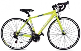 IMBM Bici da strada IMBM Road Bike, 21 velocità Adulti Bicicletta della Strada, a Doppia V Brake 700C Ruote Bicicletta da Corsa, Alluminio Leggero Uomini Donne Road Bike (Color : Yellow)