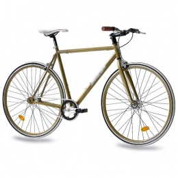 Unbekannt Bici KCP - Bicicletta da corsa FG-1 Flat Fixed Gear a 1 marcia, 71, 1 cm (28 pollici), colore: Oro, Uomo, Rahmenhöhe: 59 cm