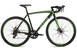 KS Cycling Bici KS Cycling, Gravelbike-Bicicletta da corsa Xceed da 28", colore nero / verde, RH 54 cm Unisex-Adulti, Zoll