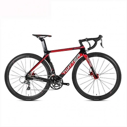 LXYDD Bici LXYDD Bici da Strada in Fibra di Carbonio 16 velocità Bici da Corsa Cecchino2.0, Black+Red, 46cm