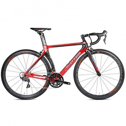 LXZH Strada Bici del Carbonio 22 velocit Shimano, Carbonio della Bicicletta Citt Casa Bike MTB,Rosso,46CM