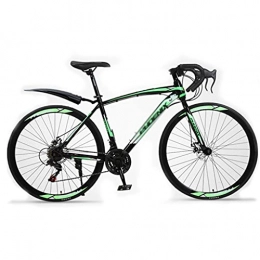 M-YN Bici M-YN Bici da Strada 21 velocità Ruote Ruote 700c con Telaio in Lega di Alluminio, Ciclista Ciclabile più Veloce E Accendistrello(Color:Nero+Verde)