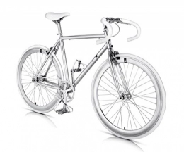 MBM Bici da strada MBM Metal Bicicletta Scatto Fisso da Telaio Alluminio, Alluminio Lucido, 56 cm