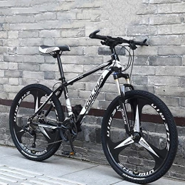Morsky Bici Mountain Bike, 30 Speed Abbigliamento da Montagna Biciclette, Sedile Regolabile, in Acciaio ad Alto Carbonio Telaio, City Road Biciclette (Color : Black+White, Size : 26 inch)