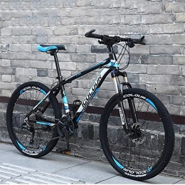 Morsky Bici Mountain Bike, City Road Biciclette, 24 / 26 Pollici Bici, Acciaio al Carbonio Adulta della Bicicletta, 24 Speed ​​Bike, Bicicletta Colorata (Color : Black+Blue, Size : 24 inch)