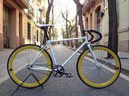 Mowheel Bici Mowheel Bicicletta Monomarcia Pista Fixie-B Classica T-58 cm Giallo