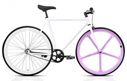 Mowheel Bici da strada Mowheel Bicicletta Monomarcia Single Speed T-54 cm Rosa-Bianco