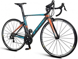 QUETAZHI Bici QUETAZHI 22-velocità della Bici della Strada, Leggero Telaio in Alluminio, Doppio Freno Manubrio della Bicicletta Curve Spokes, Arancione Blu / Bianco Verde QU604 (Color : Orange Blue)