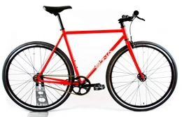 SONA Bikes Bici da strada Red Sona Original Single Speed Fixed Gear Medium 55cm | Urban Commuter City Fixie Bike | Progettato e costruito a Mano a Dublino | Flip Flop Bike Hub | Ruota Fissa e Ruota Libera