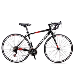 DJYD Bici Road Bike, 21 velocità Adulti Bicicletta della Strada, a Doppia V Brake 700C Ruote Bicicletta da Corsa, Alluminio Leggero Uomini Donne Bici della Strada, Nero Rosso FDWFN (Color : Black Red)
