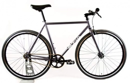 SONA Bikes Bici SONA Original Single Speed Fixed Gear | Urban Commuter City Fixie Bike | Progettato e costruito a mano a Dublino | Mozzo per bici Flip Flop | Ruota fissa e ruota libera, Grigio opaco., Large 58cm