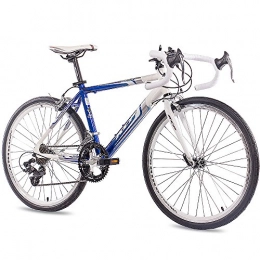 Unbekannt Bici da strada Unbekannt '24 De Course jeunesse de vélo KCP Runny en aluminium avec 14 g Shimano Blanc Bleu – 61 cm (24 pouces)
