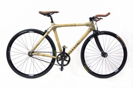 URBAM Bici da strada URBAM Bicicletta in bambù – Fixie / Single Speed Black Edition (54 (per statura 160 – 180 cm)