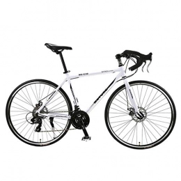 XXY Bike 21 velocit Ultra Telaio Lega Leggera di Alluminio Doppio Freno a Disco di Alta qualit Studente di Scuola di Ciclismo su Strada Bicicletta (Color : 21S White Black, Size : 26.8 inch)