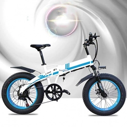 StAuoPK Bici elettriches 20 * 4.0 Pollici Pieghevole Bicicletta elettrica, Lega di Alluminio 48V10AH 500W Strong Fat Mountain Bike, B