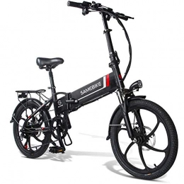 OUXI Bici 20LVXD30 bici elettrica, bici elettriche pieghevoli per adulti uomo donna 10, 4 Ah 48 V 20 pollici con display LCD Shimano 7 velocità 3 modalità velocità massima 35 km / h bicicletta per città - nero