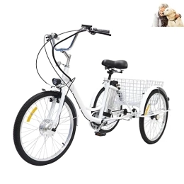 ZHANGXIAOYU Bici 24in triciclo per adulti elettrico 3 ruote bici batteria al litio 3 ruote 36V12AH 350W con carrello di grandi dimensioni carrello per i genitori