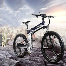 SYLTL Bici elettriches 26 Pollici E-Bike Mountain Bike Unisex 48V 10HA Speed Assist Grande capacit Batteria al Litio Bici Elettrica da Pieghevole Bicicletta da Montagna, Blu